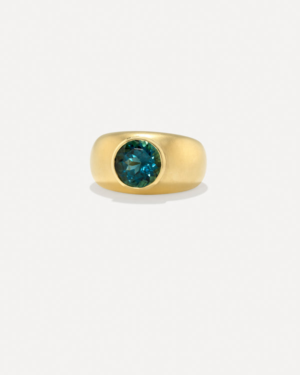 irene neuwirth One of a Kind Round Stone Gemmy Puffed Gold Ring 18k Yellow Gold