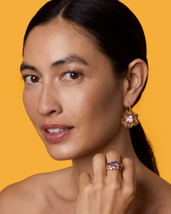 Irene Neuwirth One Of A Kind Tropical Flower Earrings 18k Rose Gold