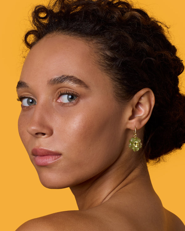 Irene Neuwirth One Of A Kind Tropical Flower Earrings 18k Yellow Gold