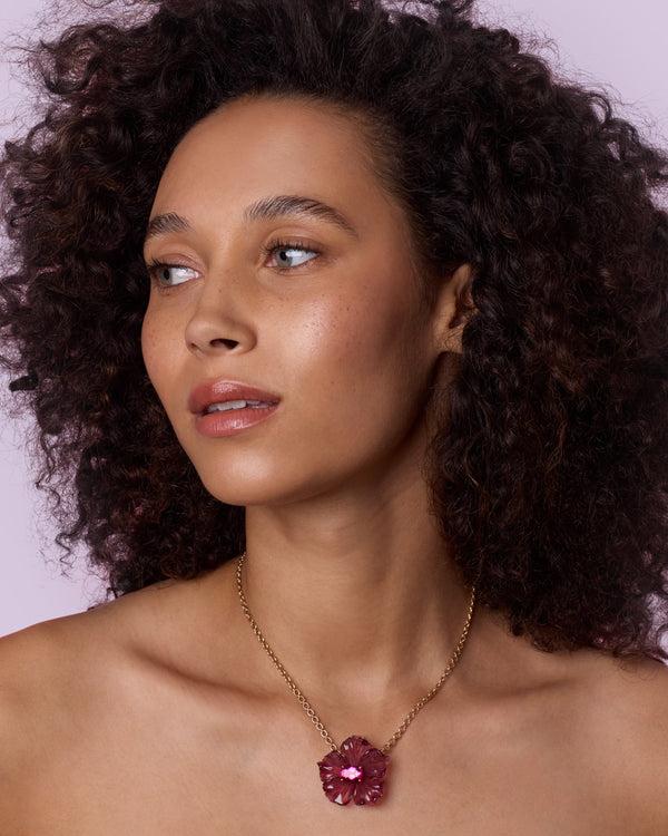 Irene Neuwirth One Of A Kind Tropical Flower Necklace 18k Rose Gold