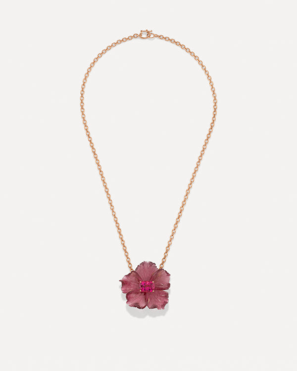 Irene Neuwirth One Of A Kind Tropical Flower Necklace 18k Rose Gold