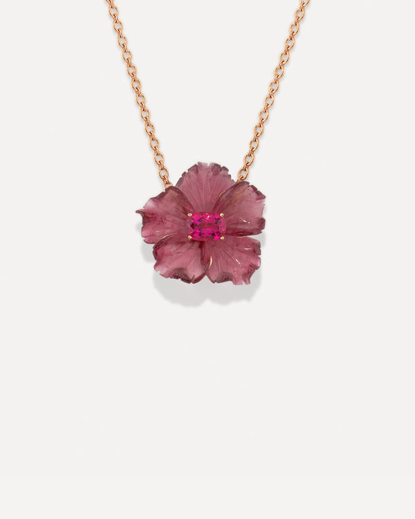 irene neuwirth One of a Kind Tropical Flower Necklace 18k Rose Gold
