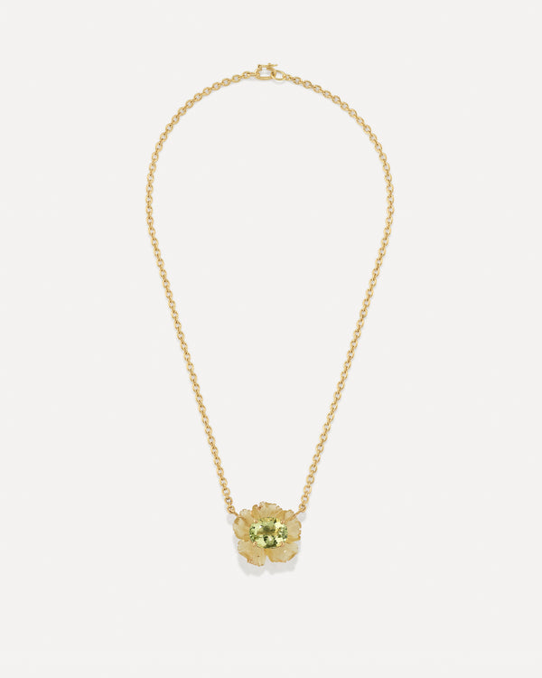 Irene Neuwirth One Of A Kind Tropical Flower Necklace 18k Yellow Gold