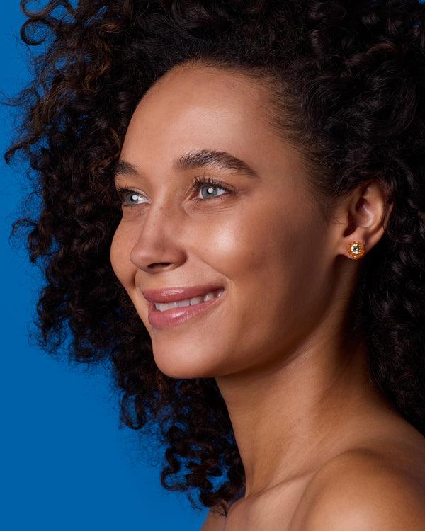 Irene Neuwirth One Of A Kind Tropical Flower Studs 18K Yellow Gold