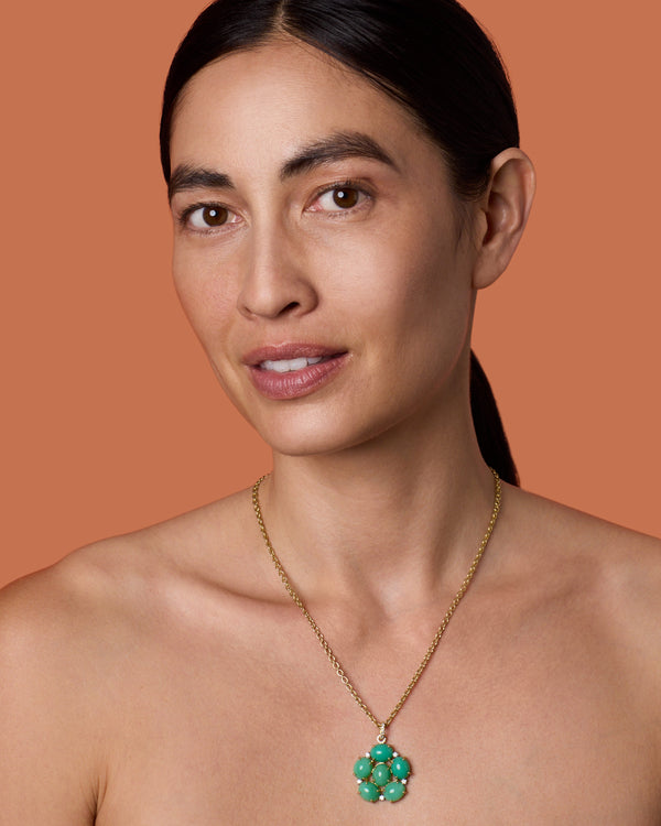 Irene Neuwirth Pavé Classic Diamond Floret Necklace 18k Yellow Gold