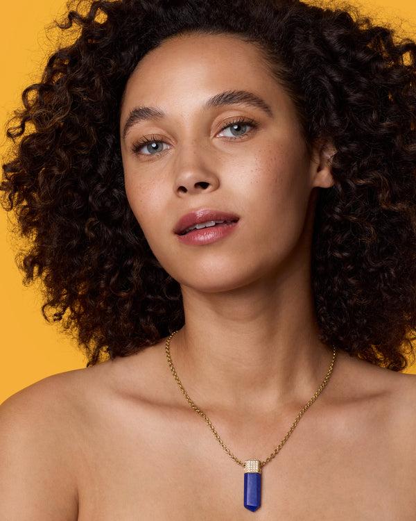 Irene Neuwirth Pavé Crystal Pendant Necklace 18K Yellow Gold