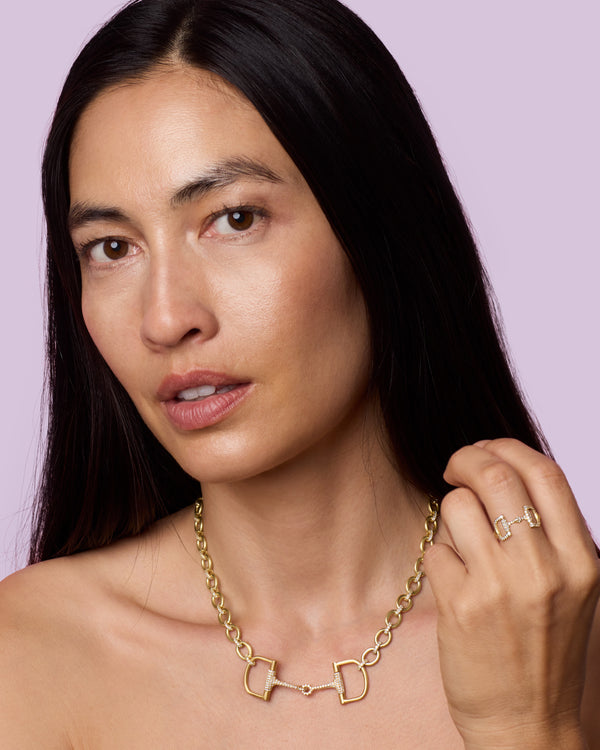 Irene Neuwirth Pavé Equestrian Ring 18k Yellow Gold