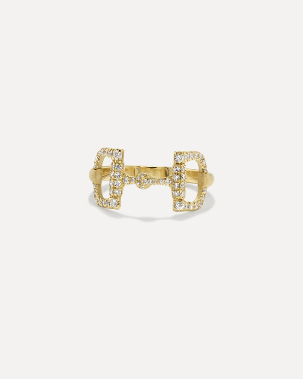 irene neuwirth Pavé Equestrian Ring 18k Yellow Gold