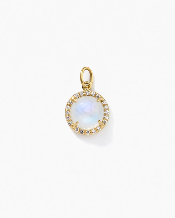 irene neuwirth Pavé Halo Medium Classic Charm 18K Yellow Gold