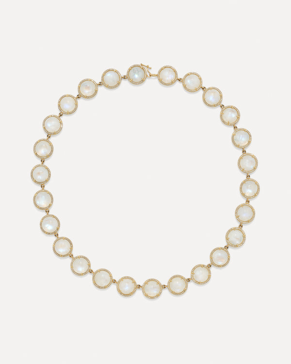 Irene Neuwirth Pavé Halo Medium Classic Link Necklace 18k Rose Gold