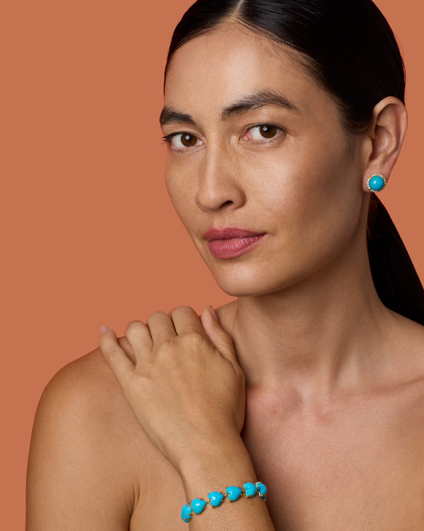 Irene Neuwirth Pavé Halo Medium Classic Studs 18k Yellow Gold