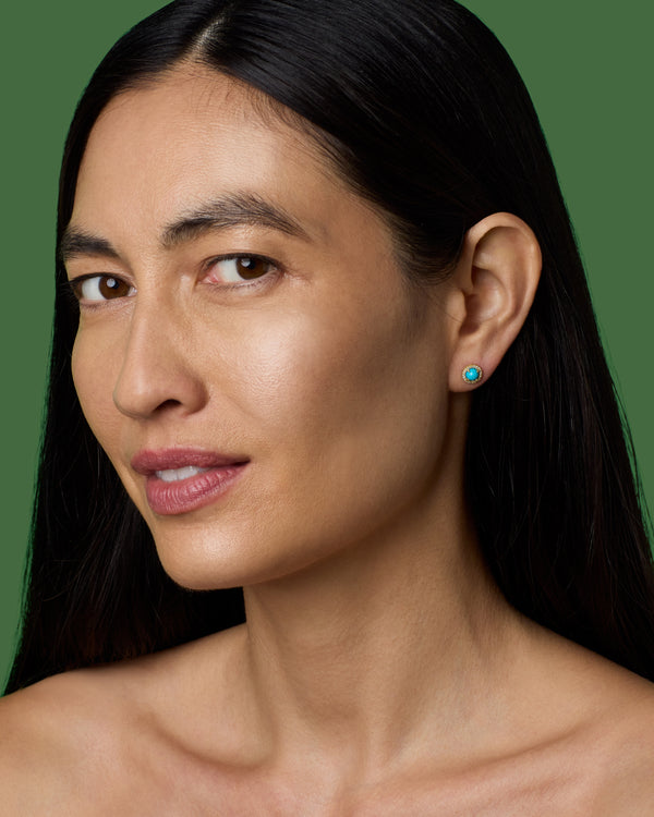 Irene Neuwirth Pavé Halo Small Classic Studs 18k Yellow Gold