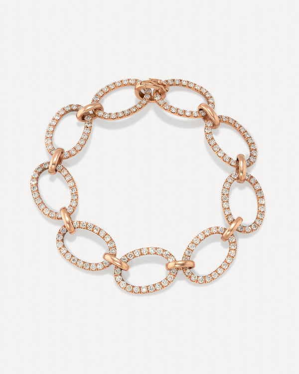 irene neuwirth Pavé Large Oval Link Chain Bracelet 18K Rose Gold