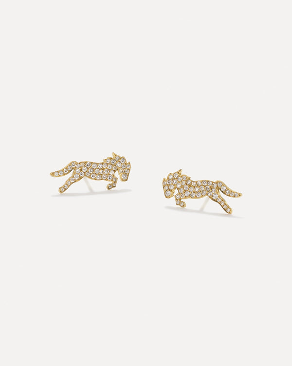 irene neuwirth Pavé "Little Filly" Studs 18k YELLOW GOLD