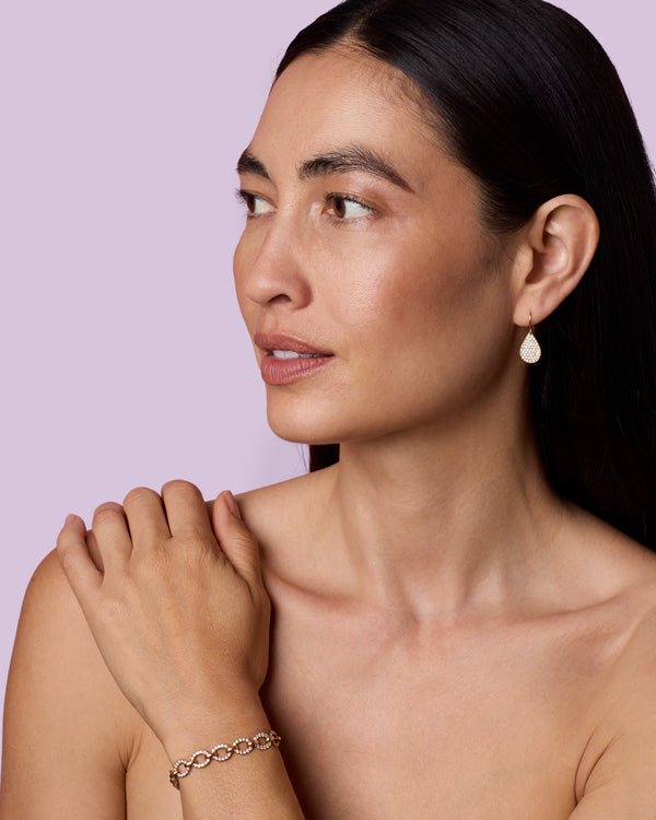 Irene Neuwirth Pavé Medium Oval Link Chain Bracelet 18k Rose Gold