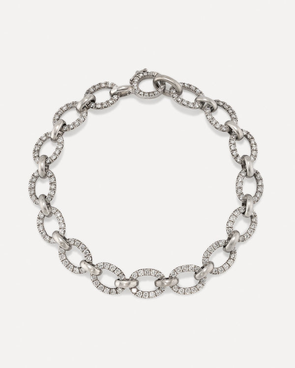 Irene Neuwirth Pavé Medium Oval Link Chain Bracelet 18k Rose Gold