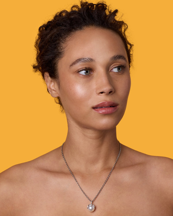 Irene Neuwirth Pavé Pearl Blossom Necklace 18k White Gold