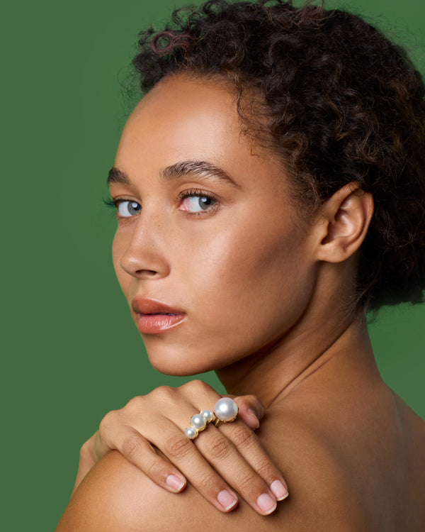 Irene Neuwirth Pearl Blossom Mixed Ring 18k Yellow Gold