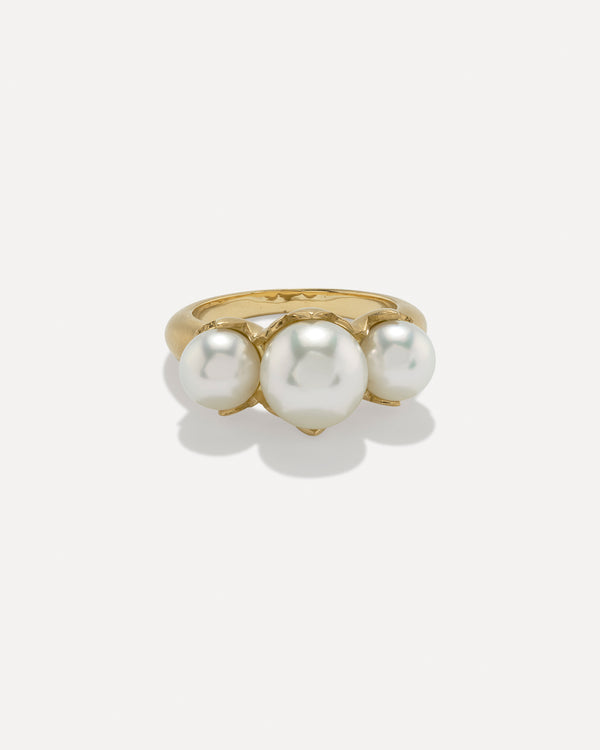 Irene Neuwirth Pearl Blossom Mixed Ring 18k Yellow Gold