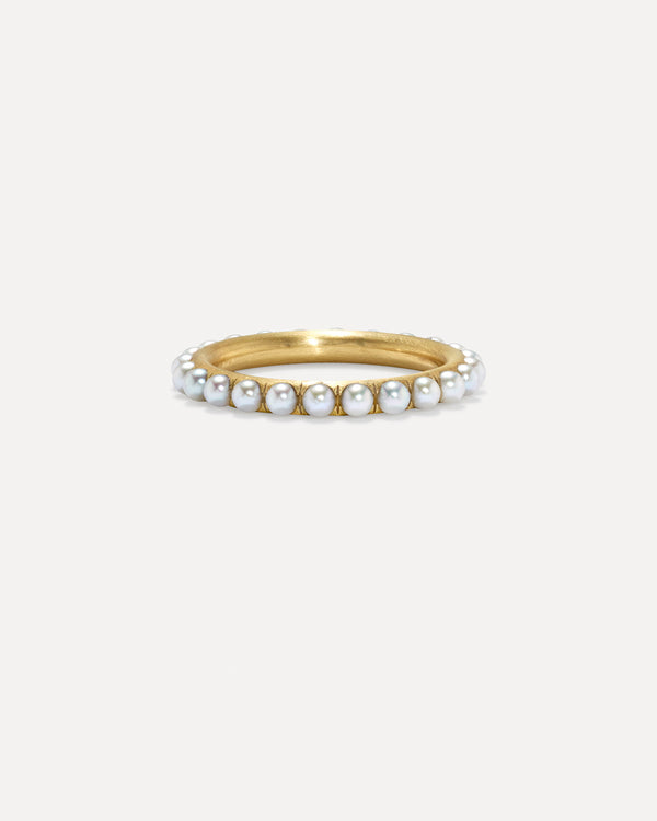 irene neuwirth Pearl Studded Band Ring 18k Yellow Gold