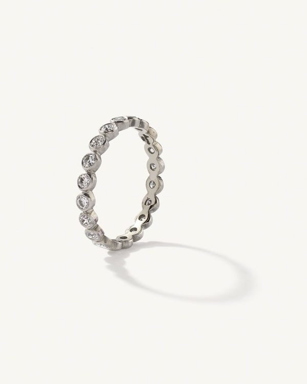 irene neuwirth Petite Diamond Eternity Band Bezel Ring 18K White Gold