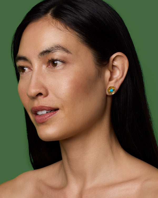 Irene Neuwirth Petite Super Bloom Flower Studs 18k Yellow Gold