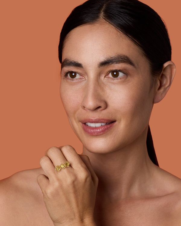 Irene Neuwirth Petite Tropical Flower Ring 18k Yellow Gold