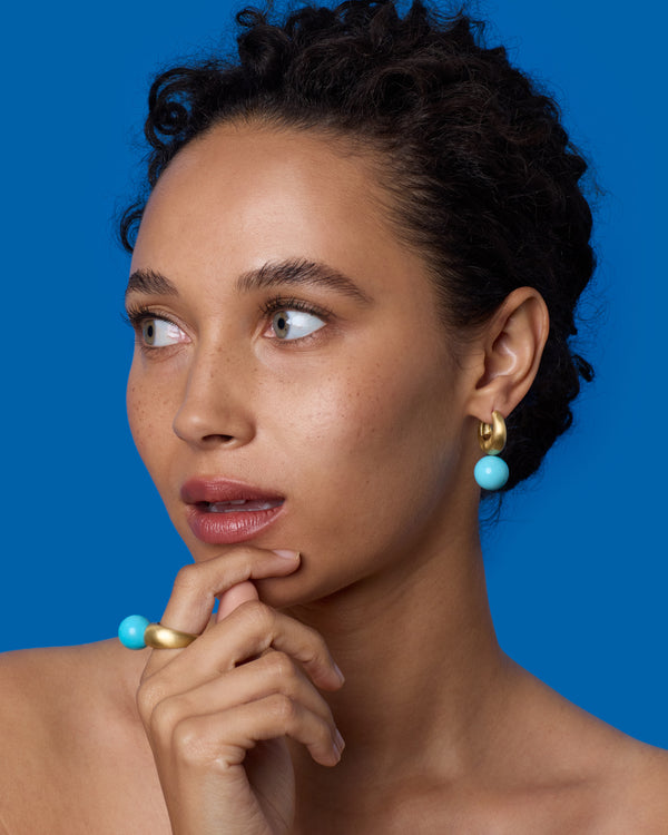 Irene Neuwirth Puffed Gold Gumball Huggies 18k Yellow Gold