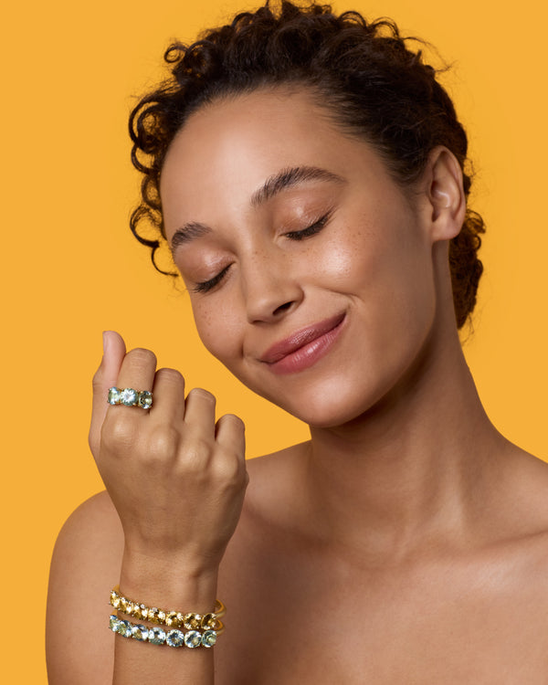 Irene Neuwirth Round Stone Gemmy Cuff 18k Yellow Gold