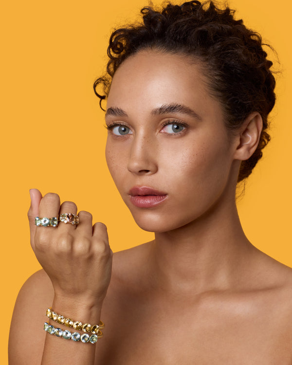 Irene Neuwirth Round Stone Gemmy Cuff 18k Yellow Gold