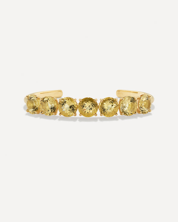 irene neuwirth Round Stone Gemmy Cuff 18k Yellow Gold