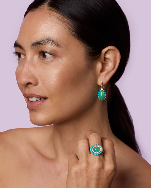 Irene Neuwirth Small Classic Studded Halo Mixed Jeweled Huggies 18k Yellow Gold