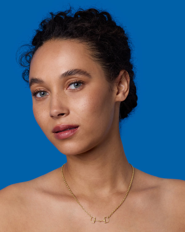 Irene Neuwirth Small Equestrian Oval Link Necklace 18k Yellow Gold