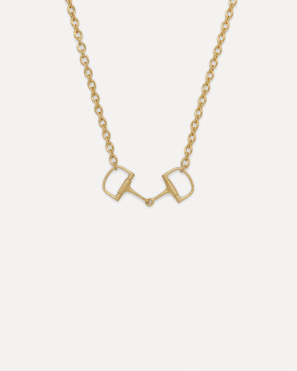 irene neuwirth Small Equestrian Oval Link Necklace 18k Yellow Gold