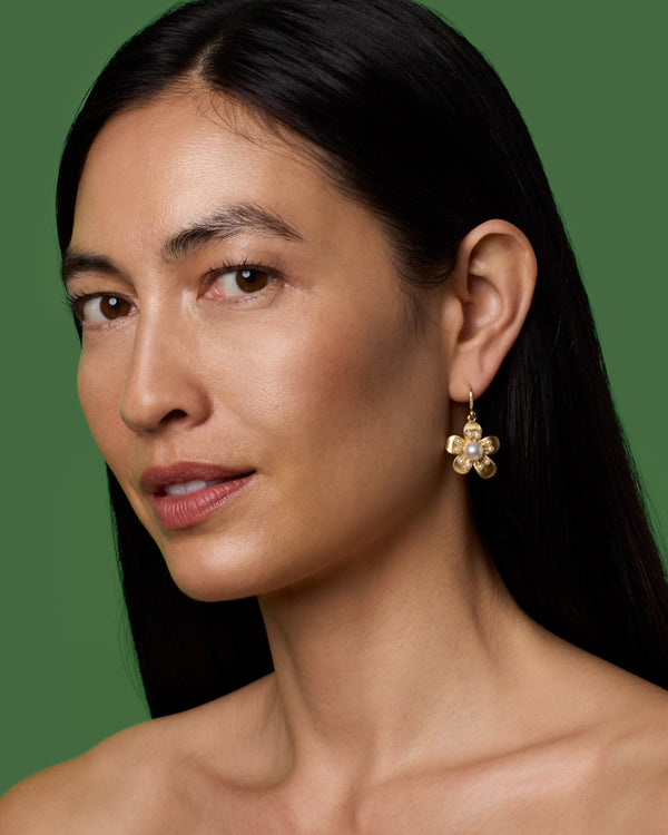 Irene Neuwirth Small Golden Blossom Earrings 18k Yellow Gold