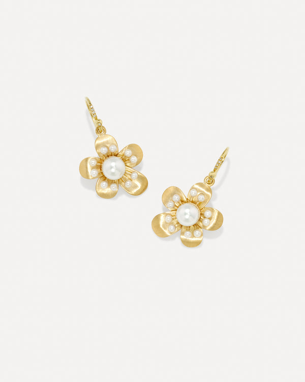 irene neuwirth Small Golden Blossom Earrings 18k Yellow Gold