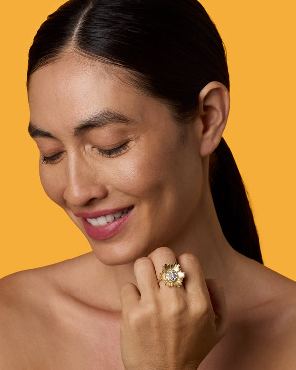 Irene Neuwirth Small Golden Blossom Super Bloom Ring 18K Yellow Gold