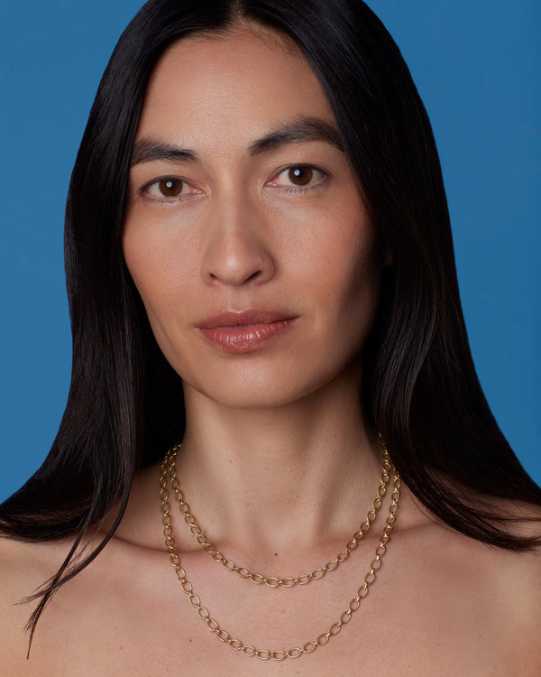 Irene Neuwirth Small Oval Link Chain Long Necklace 18K Rose Gold