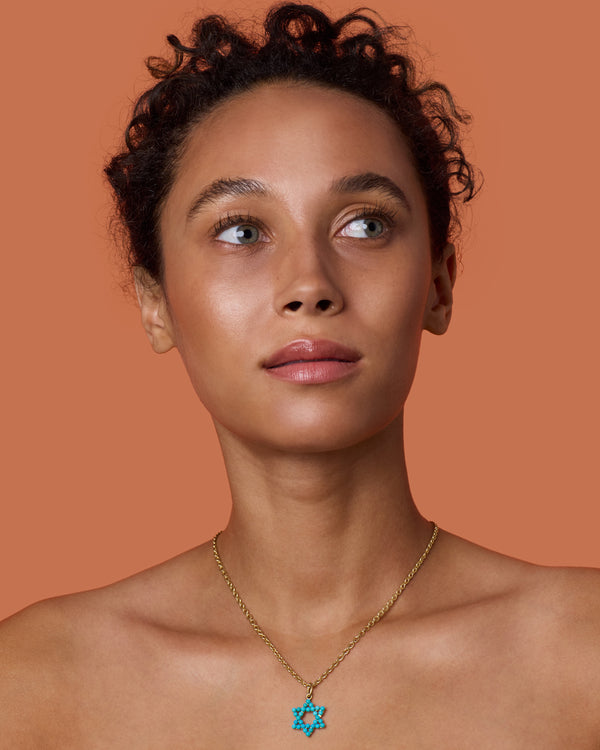 Irene Neuwirth Star Of David Studded Pendant Necklace 18k Yellow Gold