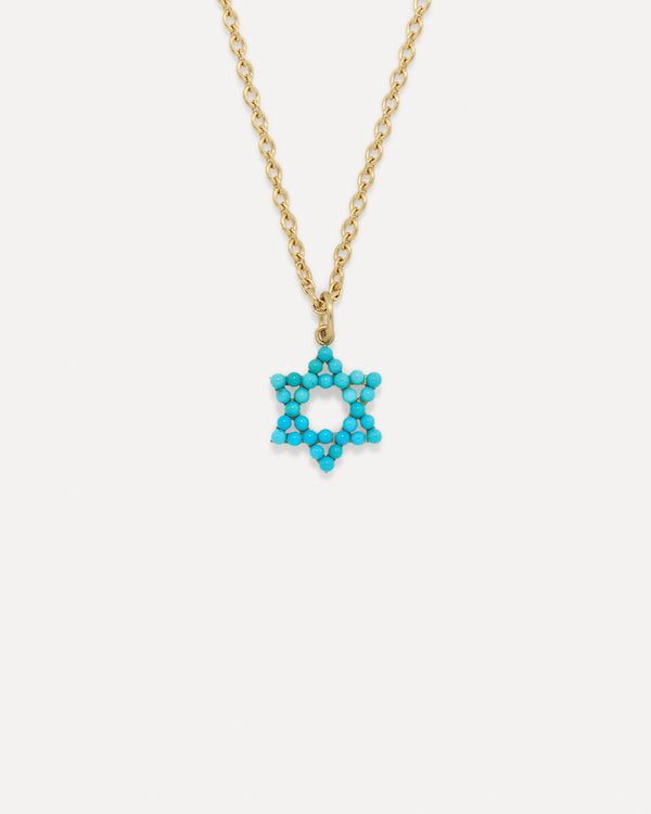 irene neuwirth Star of David Studded Pendant Necklace 18k Yellow Gold