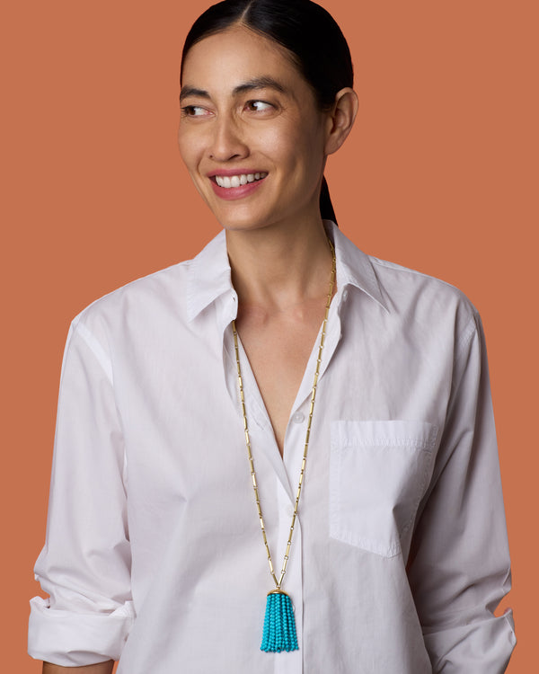 Irene Neuwirth Tassel Long Faceted Pendant Necklace 18k Yellow Gold