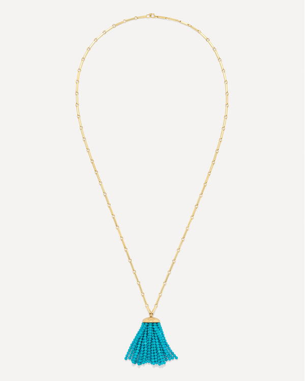 Irene Neuwirth Tassel Long Faceted Pendant Necklace 18k Yellow Gold