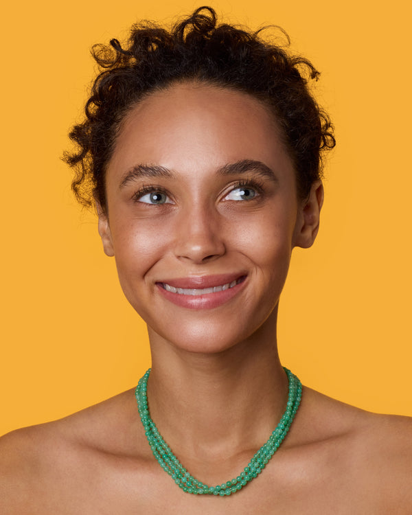 Irene Neuwirth Triple Strand Gumball Beaded Necklace 18K Yellow Gold