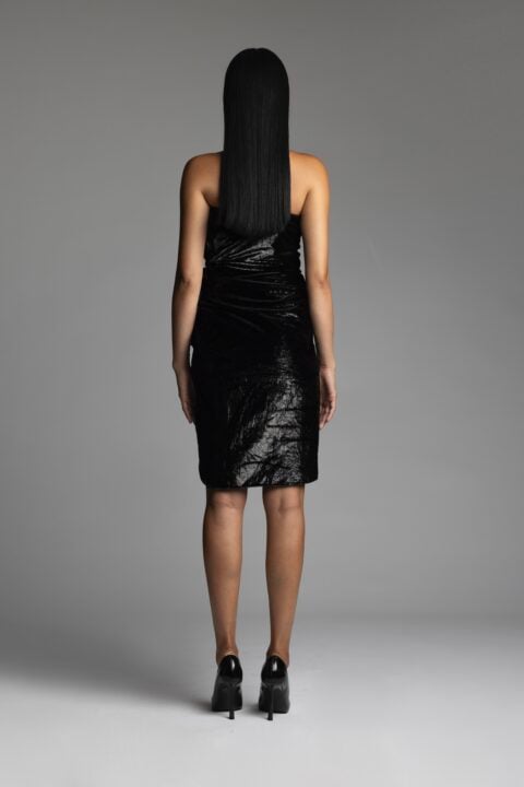 Irfé IRFE Black Bustier Evening Dress