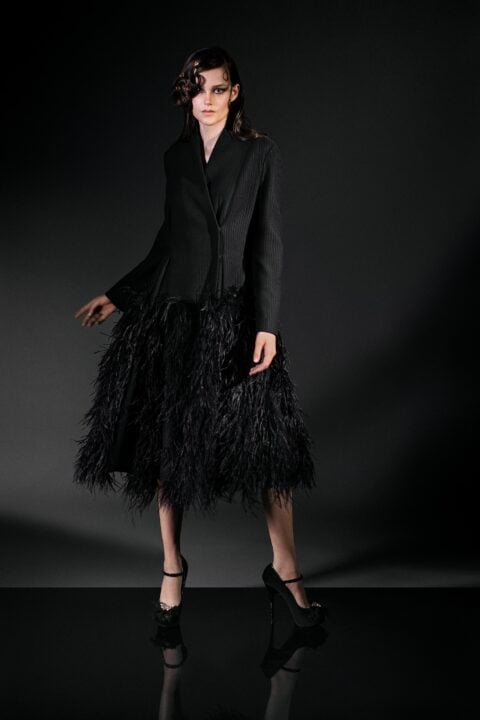 Irfé IRFE Black Ostrich Feathers Coat