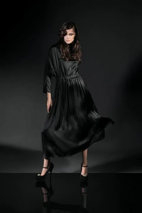 irfé IRFE Black Silk Evening Dress