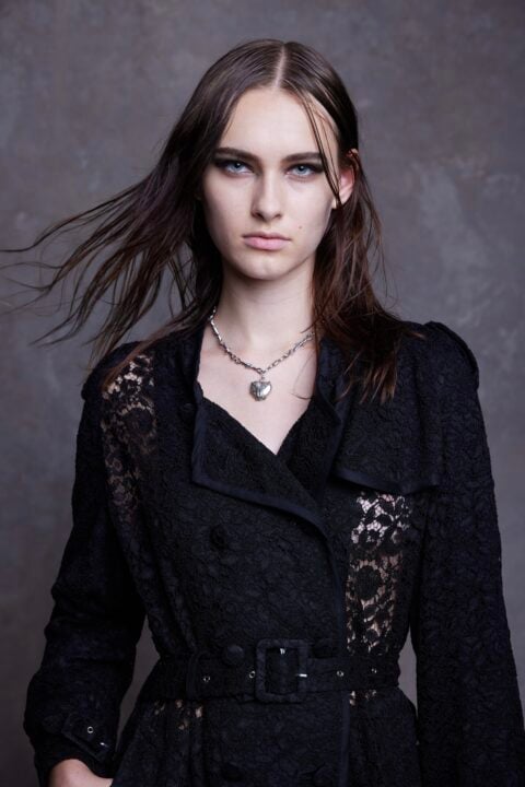 Irfé IRFE Black Trench Summer Lace Coat