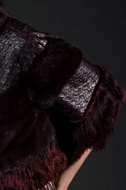 Irfé IRFE BURGUNDY MINK AND ALPACA FUR JACKET