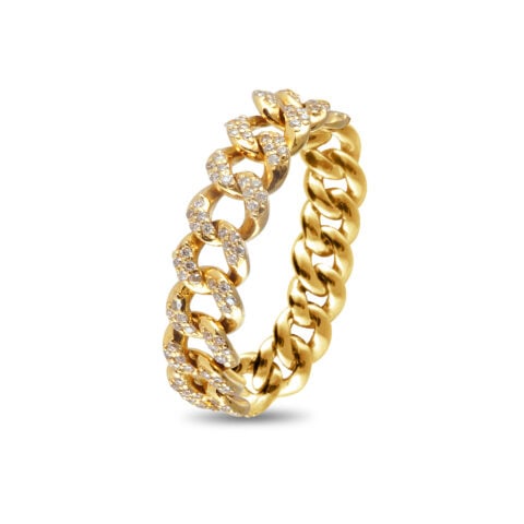 Irfé IRFE Chain Diamond Yellow Gold Ring