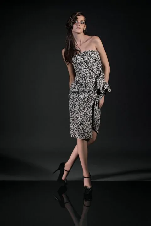 irfé IRFE Floral Bustier Cocktail Dress